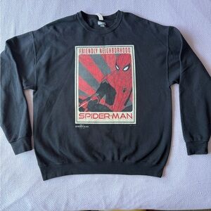 Marvel Spider-Man Black Crewneck Sweatshirt size XL